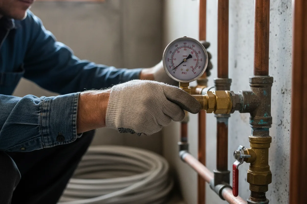 Pressure testing a repaired line during Water Line Repair in Chualar